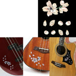 2 PCS Autocolantes para Painel de Guitarra DIY Autocolantes de Flor de Cerejeira para Ukuleles, 2 PCS Autocolantes para Painel de Guitarra