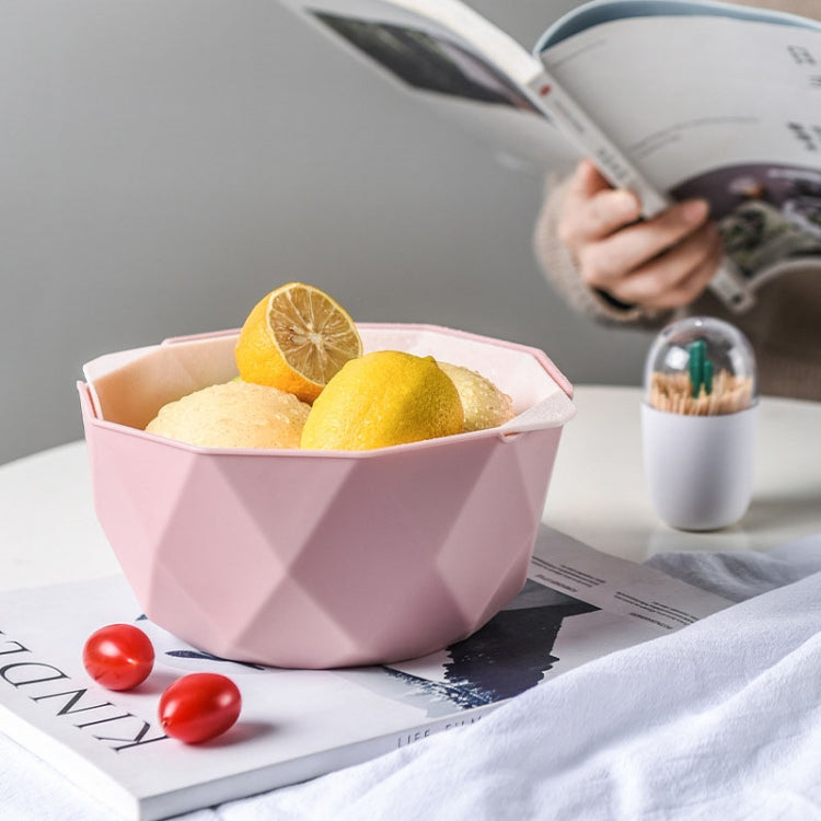 Cesto Duplo com Drenagem Oca, Plástico Multiuso para Lavar Legumes, Frutas e Louça, Pequeno, Grande