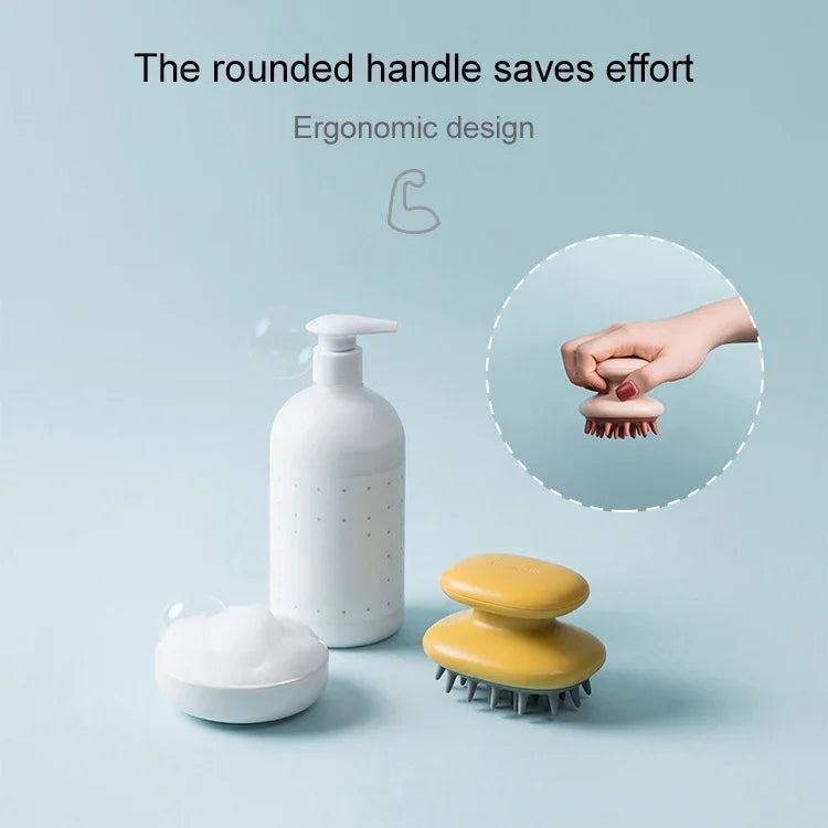 Pente de Champô Doméstico Pente de Massagem de Silicone Escova Portátil para Cabelo com Captura de Caspa