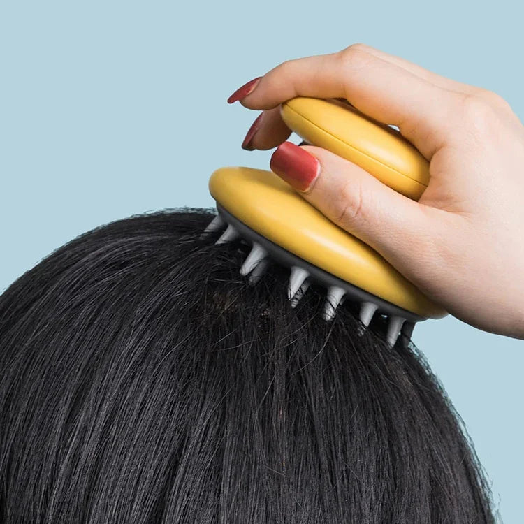 Pente de Champô Doméstico Pente de Massagem de Silicone Escova Portátil para Cabelo com Captura de Caspa