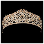 Acessórios para Cabelo Femininos Noiva Casamento Joias Tiaras Coroa Cor Dourada com Cristais e Strass Completo Faixa de Cabelo Tiaras Coroas