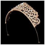 Acessórios para Cabelo Femininos Noiva Casamento Joias Tiaras Coroa Cor Dourada com Cristais e Strass Completo Faixa de Cabelo Tiaras Coroas
