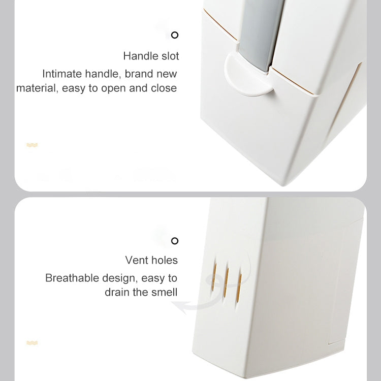 Conjunto de Escova de Casa de Banho com Tampa Quadrada Integrada e Balde de Lixo com Pressão