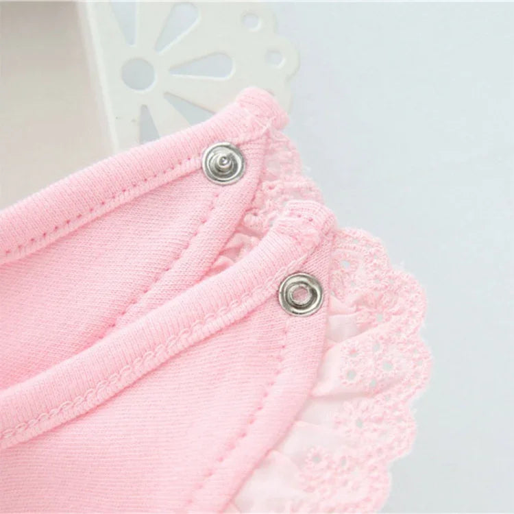 Babete de Renda para Recém-nascido com Laço, Toalhas para Saliva de Bebé