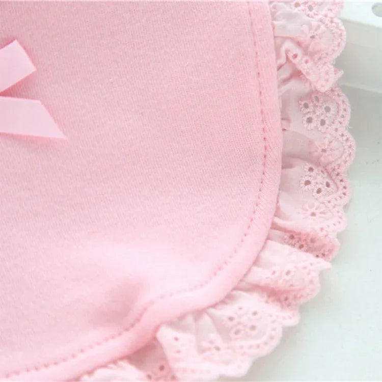 Babete de Renda para Recém-nascido com Laço, Toalhas para Saliva de Bebé