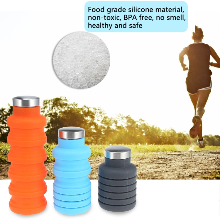 Garrafa de Água Portátil de Silicone Retrátil Dobrável Garrafa de Café para Viagem ao Ar Livre Chaleira de Bebida Desportiva, Capacidade:500ml, Cinzento, Laranja, Azul, Roxo