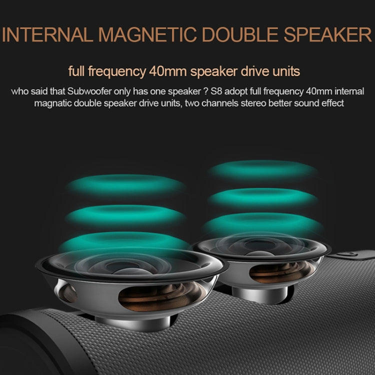 Coluna Bluetooth Estéreo 3D ZEALOT S8, Subwoofer Sem Fios, Coluna Portátil com Controlo Tátil, Reprodução AUX, Cartão TF, Mãos Livres com Microfone