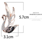 Broches de Moda Feminina com Inserção de Cristal Cisne, Cinzento, Roxo, Branco