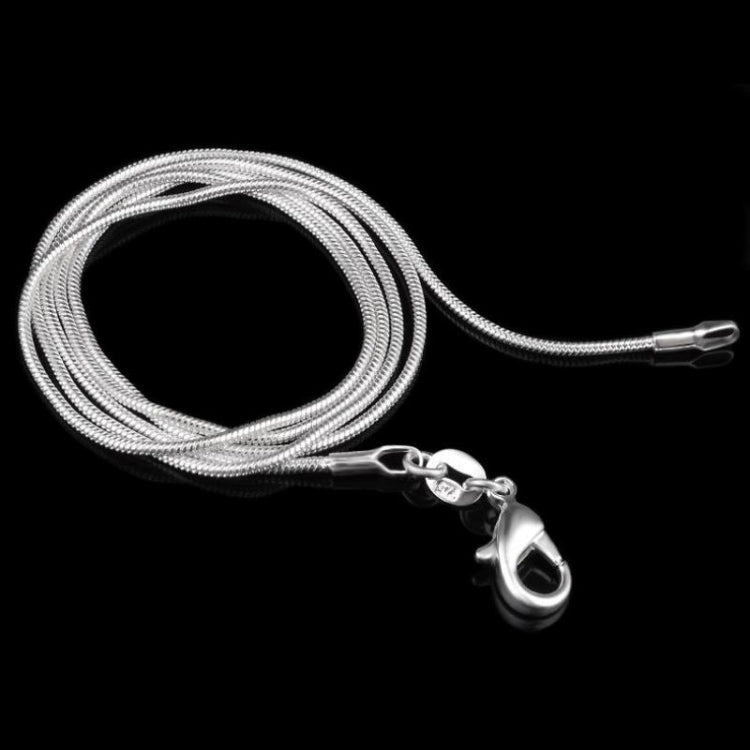 Colar Fino Feminino com Corrente de Ossos de Cobra Prateada, 1mm 16 polegadas, 1mm 18 polegadas, 1mm 22 polegadas, 1mm 24 polegadas, 1mm 26 polegadas, 1mm 28 polegadas