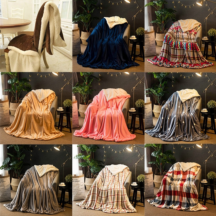 Manta de Sofá de Inverno Dupla, Espessa, em Cashmere e Coral Fleece para Escritório, 1.5x2m, 2x2.3m