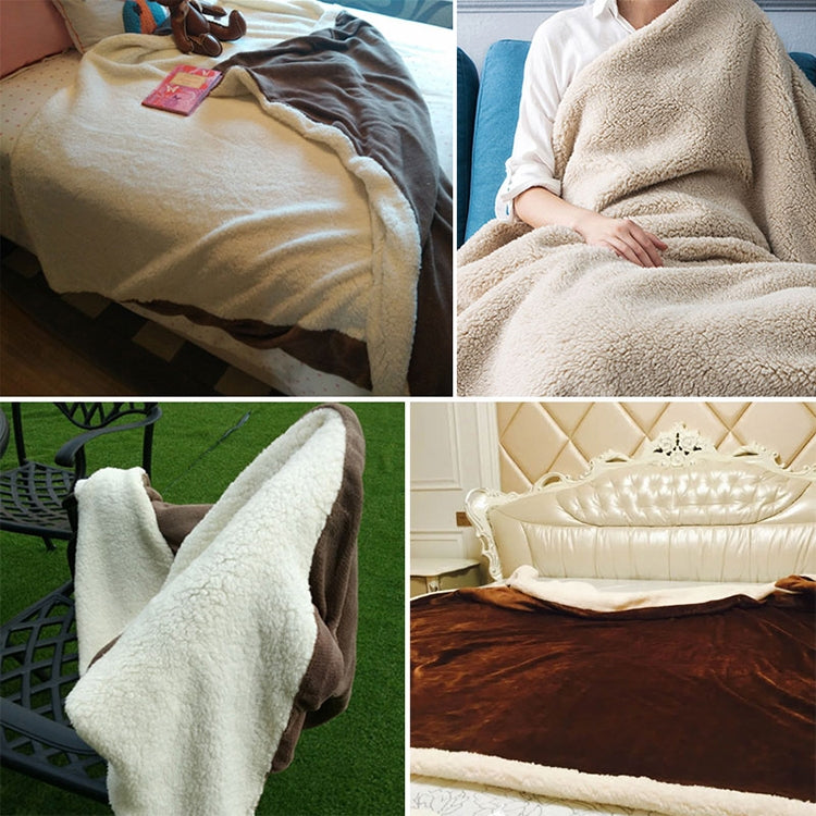 Manta de Sofá de Inverno Dupla, Espessa, em Cashmere e Coral Fleece para Escritório, 1.5x2m, 2x2.3m