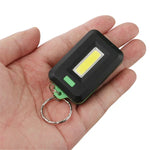 2 unidades de lanterna LED COB mini de 3W para chaveiro, luz de emergência para campismo com 3 modos, vermelho, verde