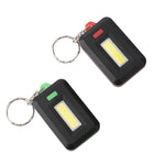 2 unidades de lanterna LED COB mini de 3W para chaveiro, luz de emergência para campismo com 3 modos, vermelho, verde