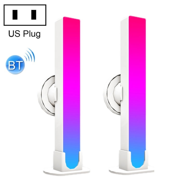 2 Peças/caixa Luz Ambiente RGB para Fundo de Secretária com Captação de Ritmo Musical, Bluetooth, WiFi