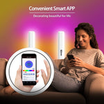 2 Peças/caixa Luz Ambiente RGB para Fundo de Secretária com Captação de Ritmo Musical, Bluetooth, WiFi