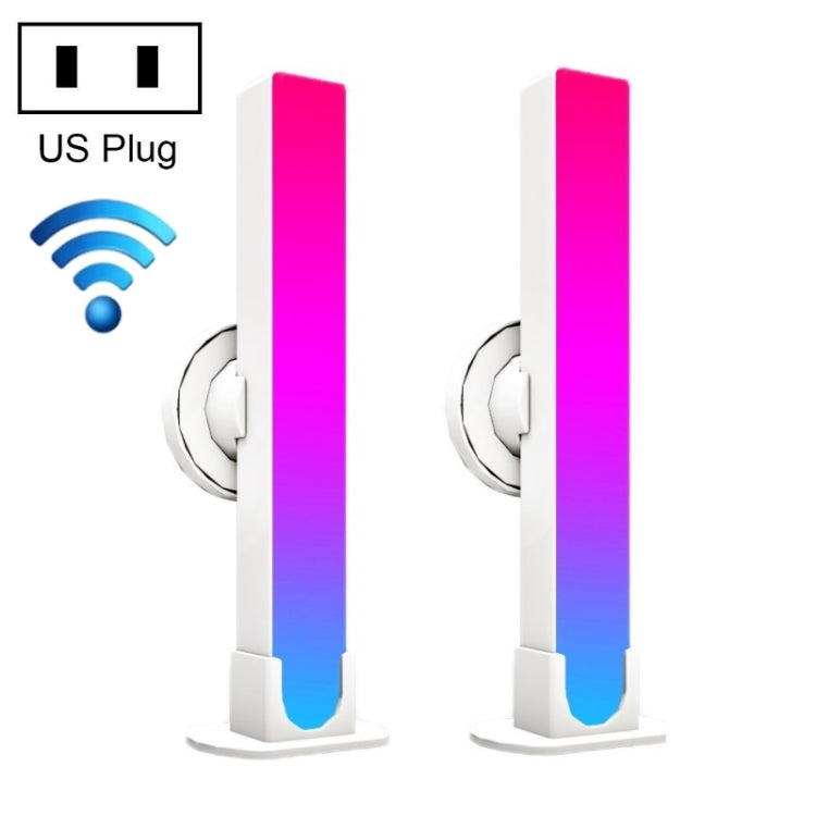 2 Peças/caixa Luz Ambiente RGB para Fundo de Secretária com Captação de Ritmo Musical, Bluetooth, WiFi