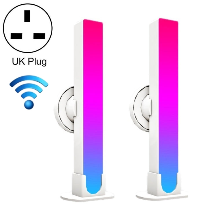 2 Peças/caixa Luz Ambiente RGB para Fundo de Secretária com Captação de Ritmo Musical, Bluetooth, WiFi