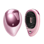 Escova de Cabelo Iónica Elétrica Portátil Escova Alisadora de Cabelo Pente de Íons Negativos Escova Anti-estática de Massagem Mini Pente Alisador de Cabelo, Rosa, Verde