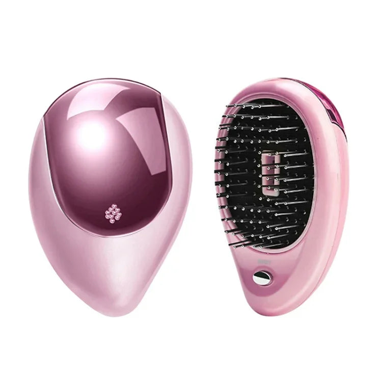 Escova de Cabelo Iónica Elétrica Portátil Escova Alisadora de Cabelo Pente de Íons Negativos Escova Anti-estática de Massagem Mini Pente Alisador de Cabelo, Rosa, Verde