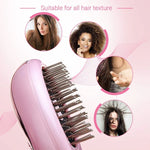 Escova de Cabelo Iónica Elétrica Portátil Escova Alisadora de Cabelo Pente de Íons Negativos Escova Anti-estática de Massagem Mini Pente Alisador de Cabelo, Rosa, Verde