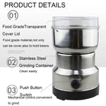 Moedor de Café Multifuncional com Ficha EU, Elétrico em Aço Inoxidável para Ervas/Especiarias/Nozes/Grãos/Grãos de Café, Moedor de Café, Ficha EU