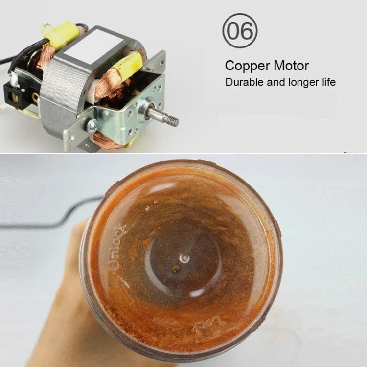 Moedor de Café Multifuncional com Ficha EU, Elétrico em Aço Inoxidável para Ervas/Especiarias/Nozes/Grãos/Grãos de Café, Moedor de Café, Ficha EU