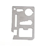 100 PCS Cartão de Ferramenta Oca Multifuncional Portátil para Exterior 11 em 1 em Aço Inoxidável com Estojo de Couro, Tamanho: 6.9 x 4.5cm, 10 PCS