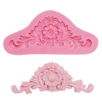 2 PCS Molde de Silicone Vintage em Relevo para Fondant Renda de Corte Flor Videira Ferramenta de Cozedura DOY, Renda de Flor Videira (Rosa), Renda de Flor Videira (Cinzento)