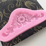 2 PCS Molde de Silicone Vintage em Relevo para Fondant Renda de Corte Flor Videira Ferramenta de Cozedura DOY, Renda de Flor Videira (Rosa), Renda de Flor Videira (Cinzento)