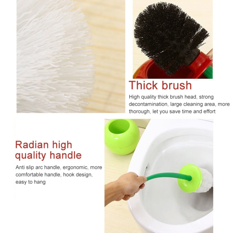 Escova de Casa de Banho Criativa em Forma de Cereja, Kit de Limpeza de Sanita, Vermelho, Verde
