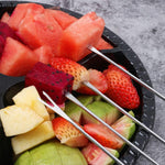 Garfo de Chocolate com Cabo de Madeira em Aço Inoxidável para Fondue, Garfos para Hot Pot, Queijo, Fruta e Sobremesa, Entrega em Cor Aleatória