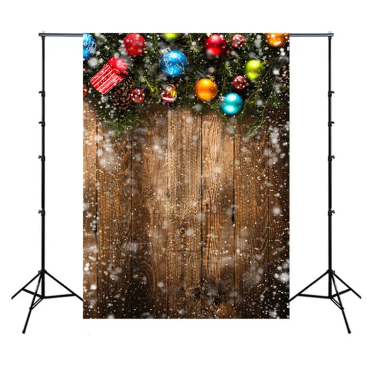 Tecido de Fundo Fotográfico Infantil de Madeira com Cena de Neve 3D Nostálgica 1,5m x 2,1m