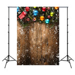 Tecido de Fundo Fotográfico Infantil de Madeira com Cena de Neve 3D Nostálgica 1,5m x 2,1m