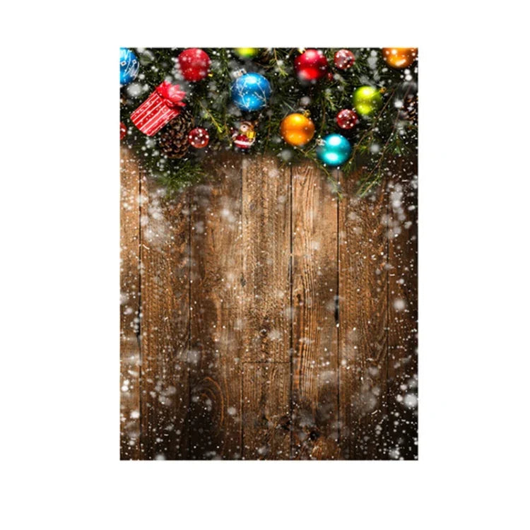Tecido de Fundo Fotográfico Infantil de Madeira com Cena de Neve 3D Nostálgica 1,5m x 2,1m