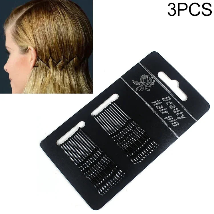3 PCS Presilhas Femininas Pretas e Douradas Grampos de Cabelo Faixas Acessórios para Cabelo