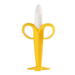 3 Unidades Escova de Dentes de Treino para Bebé em Silicone Forma de Banana, Mordedor Seguro para Crianças, Brinquedos de Mastigar, Anel de Dentição, Presente para Bebé, Amarelo-B