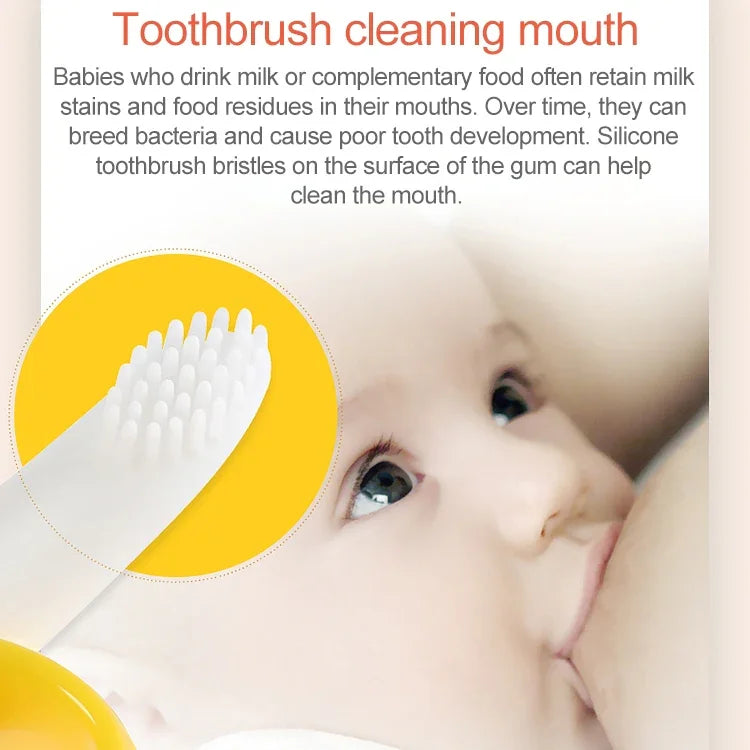 3 Unidades Escova de Dentes de Treino para Bebé em Silicone Forma de Banana, Mordedor Seguro para Crianças, Brinquedos de Mastigar, Anel de Dentição, Presente para Bebé, Amarelo-B