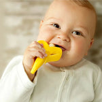 3 Unidades Escova de Dentes de Treino para Bebé em Silicone Forma de Banana, Mordedor Seguro para Crianças, Brinquedos de Mastigar, Anel de Dentição, Presente para Bebé, Amarelo-B
