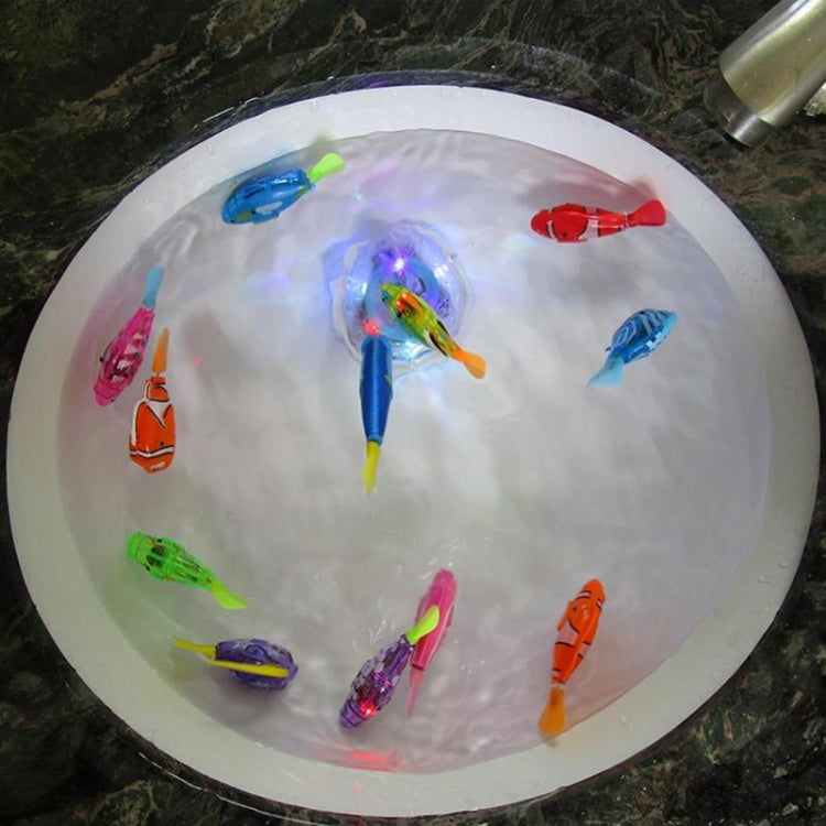 Brinquedo de Chuveiro para Bebés com Peixe Elétrico Simulado 8 em 1 com Função de Natação e Iluminação, Peixe Elétrico Simulado
