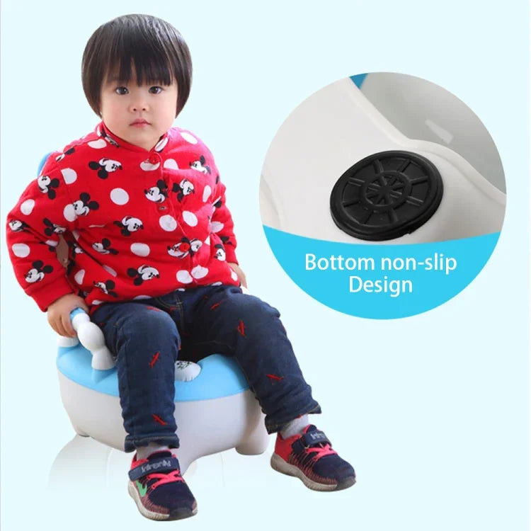 Assento de Treino para Penico de Bebé Portátil, Urinol com Encosto Confortável, Desenho Animado Bonito