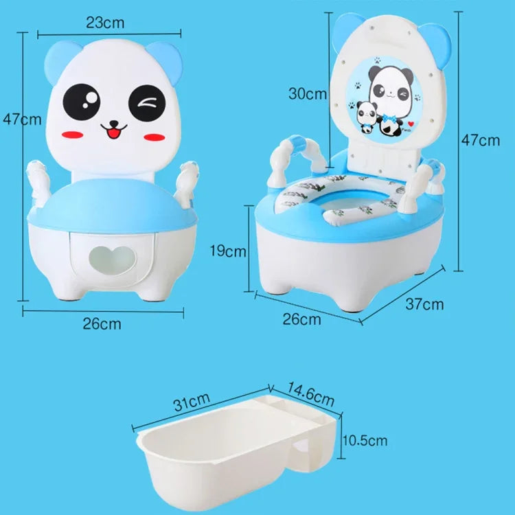 Assento de Treino para Penico de Bebé Portátil, Urinol com Encosto Confortável, Desenho Animado Bonito