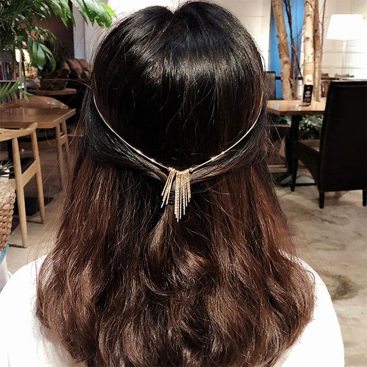Faixas de Cabelo de Moda Feminina Faixas de Cabelo de Liga com Cristais Suporte Traseiro