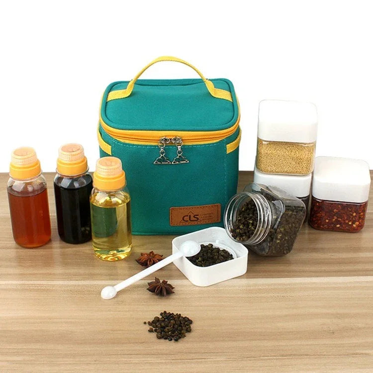 Conjunto de Frascos de Temperos CLS para Exterior, Frascos Portáteis para Temperos, Conjunto de Utensílios para Churrasco