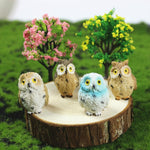 Conjunto de 4 Peças Coruja Miniatura Simulada Decoração de Jardim Animais Decorativos, Decoração de Animais