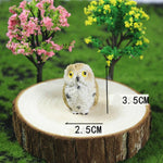 Conjunto de 4 Peças Coruja Miniatura Simulada Decoração de Jardim Animais Decorativos, Decoração de Animais
