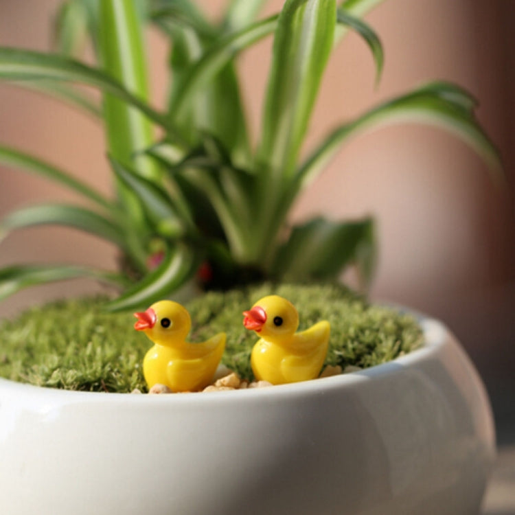 5 Peças Acessórios para Casa de Bonecas Miniatura Decoração de Planta com Pato Amarelo em Resina Tridimensional, Decoração de Planta com Pato Amarelo
