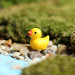 5 Peças Acessórios para Casa de Bonecas Miniatura Decoração de Planta com Pato Amarelo em Resina Tridimensional, Decoração de Planta com Pato Amarelo