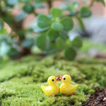 5 Peças Acessórios para Casa de Bonecas Miniatura Decoração de Planta com Pato Amarelo em Resina Tridimensional, Decoração de Planta com Pato Amarelo