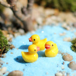 5 Peças Acessórios para Casa de Bonecas Miniatura Decoração de Planta com Pato Amarelo em Resina Tridimensional, Decoração de Planta com Pato Amarelo