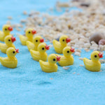 5 Peças Acessórios para Casa de Bonecas Miniatura Decoração de Planta com Pato Amarelo em Resina Tridimensional, Decoração de Planta com Pato Amarelo